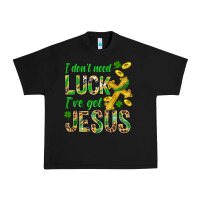 Black I Don't Need Luck I've Got Jesus St. Patricks Urban Heavy Tee - BundleAndBundleShop