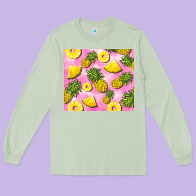 Pink Pineapple Long Sleeve Tee Designed By Barkaloodesign
