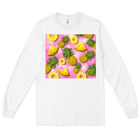 White pink pineapple Long Sleeve Tee - BarkalooDesign