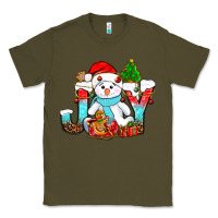 Army Green joy christmas with snowman bbs Classic Tee - BundleAndBundleShop