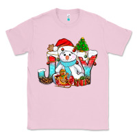Bubblegum Pink joy christmas with snowman bbs Classic Tee - BundleAndBundleShop