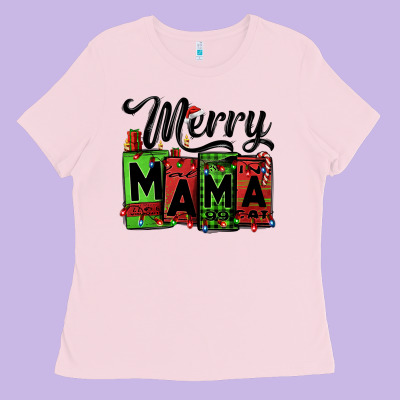 Merry Mama Christmas Ladies Tee Designed By Jasminsmagicworld