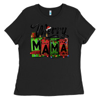 Black merry mama Christmas Ladies Tee - Jasminsmagicworld