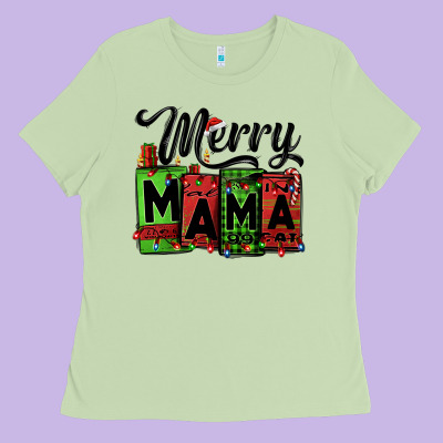 Merry Mama Christmas Ladies Tee Designed By Jasminsmagicworld