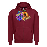 Burgundy sorta sweet sorta spooky Zipper Hoodie - CowGirlArtShop