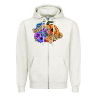 Oatmeal Heather sorta sweet sorta spooky Zipper Hoodie - CowGirlArtShop