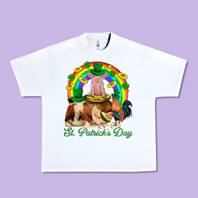 St. Patrick's Day Farm Animal Png Urban Heavy Tee Designed By Bundleandbundleshop