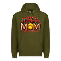 Army Green blessed softball mom lightbulb letters Premium Hoodie - OliviaCreatesArt