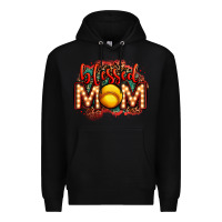 Black blessed softball mom lightbulb letters Premium Hoodie - OliviaCreatesArt
