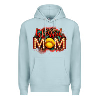 Blue Mist blessed softball mom lightbulb letters Premium Hoodie - OliviaCreatesArt