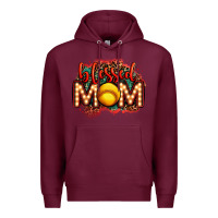 Burgundy blessed softball mom lightbulb letters Premium Hoodie - OliviaCreatesArt
