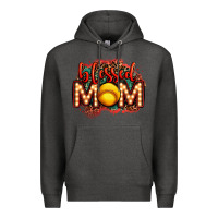 Charcoal Heather blessed softball mom lightbulb letters Premium Hoodie - OliviaCreatesArt