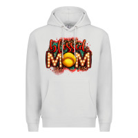 Dove Grey blessed softball mom lightbulb letters Premium Hoodie - OliviaCreatesArt