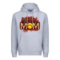 Heather Grey blessed softball mom lightbulb letters Premium Hoodie - OliviaCreatesArt