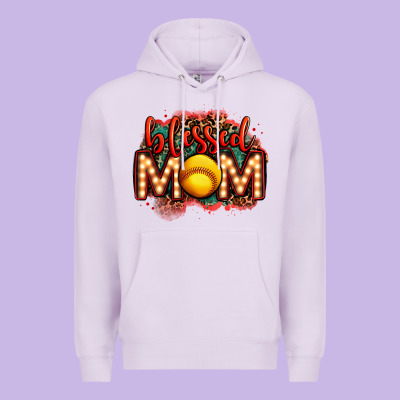 Blessed Softball Mom Lightbulb Letters Premium Hoodie Designed By Oliviacreatesart
