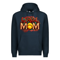 Navy blessed softball mom lightbulb letters Premium Hoodie - OliviaCreatesArt