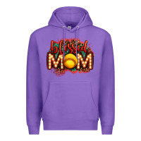 Purple blessed softball mom lightbulb letters Premium Hoodie - OliviaCreatesArt