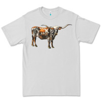 Dove Grey Texas Longhorn Cow Premium Tee - LillyAllenDesigns