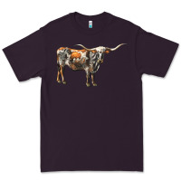 Plum Texas Longhorn Cow Premium Tee - LillyAllenDesigns