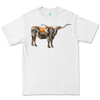 White Texas Longhorn Cow Premium Tee - LillyAllenDesigns