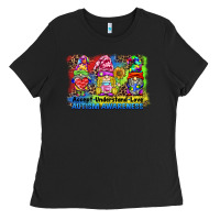 Black accept understand love autism awareness western background Ladies Tee - BarkalooDesign