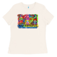 Bone accept understand love autism awareness western background Ladies Tee - BarkalooDesign