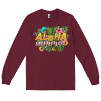 Burgundy aloha summer Long Sleeve Tee - BarkalooDesign