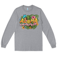 Heather Grey aloha summer Long Sleeve Tee - BarkalooDesign