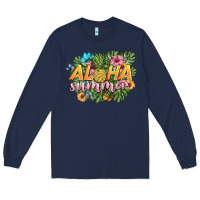 Navy aloha summer Long Sleeve Tee - BarkalooDesign