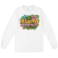 White aloha summer Long Sleeve Tee - BarkalooDesign