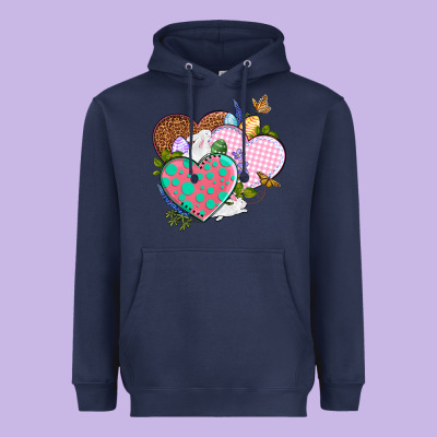 Easter Day Western Easter Hearts Heavyweight Hoodie Designed By Oliviacreatesart