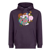 Plum Easter Day Western Easter hearts Heavyweight Hoodie - OliviaCreatesArt