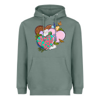 Sage Easter Day Western Easter hearts Heavyweight Hoodie - OliviaCreatesArt