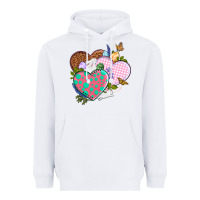 White Easter Day Western Easter hearts Heavyweight Hoodie - OliviaCreatesArt