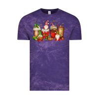 Cloud Purple Christmas gnomes coffee cups Vintage Tee - MaliasSmallBusiness