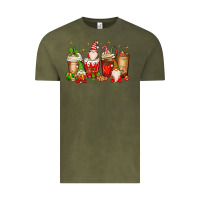 Vintage Olive Christmas gnomes coffee cups Vintage Tee - MaliasSmallBusiness