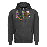 Charcoal Heather halloween nurse Zipper Hoodie - CowGirlArtShop