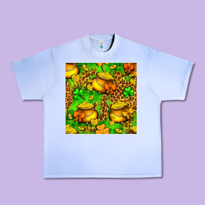 St. Patrick's Pot Of Gold Seamless Pattern Urban Heavy Tee Designed By Bundleandbundleshop