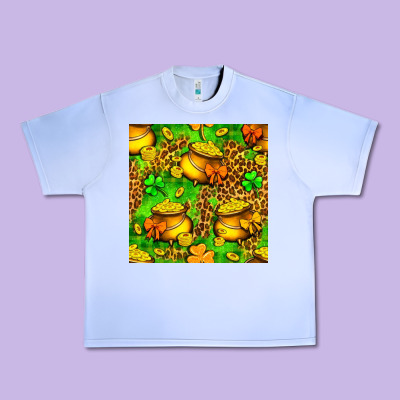 St. Patrick's Pot Of Gold Seamless Pattern Urban Heavy Tee Designed By Bundleandbundleshop