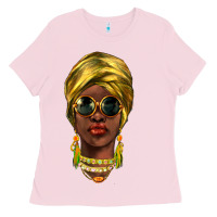 Bubblegum Pink african woman Ladies Tee - NancyCooperArtShop