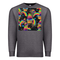 Charcoal Heather pride cupcake seamless pattern Premium Sweatshirt - FaDigitalArtStudio