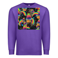 Purple pride cupcake seamless pattern Premium Sweatshirt - FaDigitalArtStudio