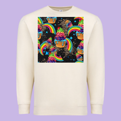Pride Cupcake Seamless Pattern Premium Sweatshirt Designed By Fadigitalartstudio