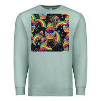 Seafoam pride cupcake seamless pattern Premium Sweatshirt - FaDigitalArtStudio