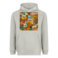Moon Dust Western Horse Sunflowers Gemstone Seamless Pattern Heavyweight Hoodie - FaDigitalArtStudio