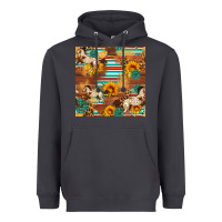 Smoke Western Horse Sunflowers Gemstone Seamless Pattern Heavyweight Hoodie - FaDigitalArtStudio