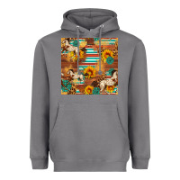 Storm Western Horse Sunflowers Gemstone Seamless Pattern Heavyweight Hoodie - FaDigitalArtStudio