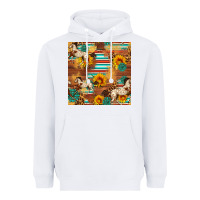 White Western Horse Sunflowers Gemstone Seamless Pattern Heavyweight Hoodie - FaDigitalArtStudio
