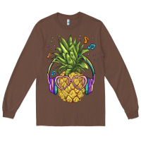 Chestnut pineapple with headphone Long Sleeve Tee - BarkalooDesign
