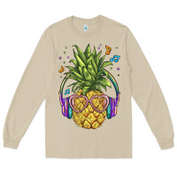 Mushroom pineapple with headphone Long Sleeve Tee - BarkalooDesign